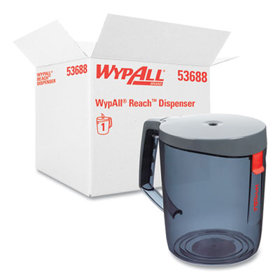 WypAll Reach Towel System Dispenser, 9.5 x 7 x 8.75, Black/Smoke KCC53688
