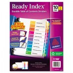 Avery Ready Index Customizable Table of Contents, Asst Dividers, 10-Tab, Ltr, 6 Sets AVE11188