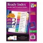 Avery Ready Index Customizable Table of Contents, Asst Dividers, 12-Tab, Ltr, 6 Sets AVE11196
