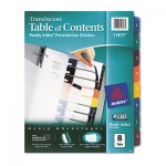 Avery Ready Index Customizable Table of Contents Plastic Dividers, 8-Tab, Letter AVE11817