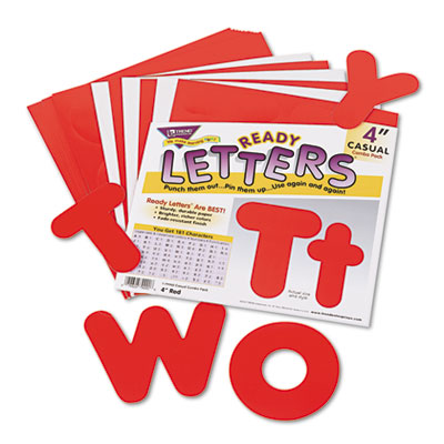 TREND Ready Letters Casual Combo Set, Red, 4"h, 182/Set TEPT79902