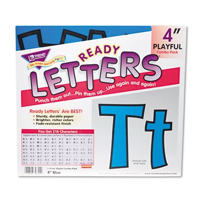 Ready Letters Playful Combo Set, Blue, 4"h, 216/Set TEPT79744