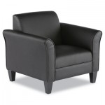 ALERL23LS10B Reception Lounge Series Club Chair, Black/Black Leather ALERL23LS10B