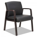 RL43ESPRESSO Reception Lounge Series Guest Chair, Espresso/Black Leather ALERL4319E