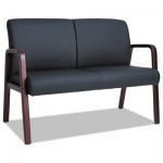 RL LOVESEAT Reception Lounge Series Wood Loveseat, 44 7/8 x 26 x 33 1/4, Black/Mahogany ALERL2219M