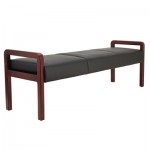 Reception Lounge WL Series Bench, 65 3/4 x 22 1/4 x 22 7/8, Black/Mahogany ALERL2419M