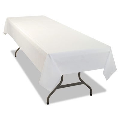 Tablemate Rectangular Table Cover, Heavyweight Plastic, 54 x 108, White, 24 Each/Carton TBL549WHCT