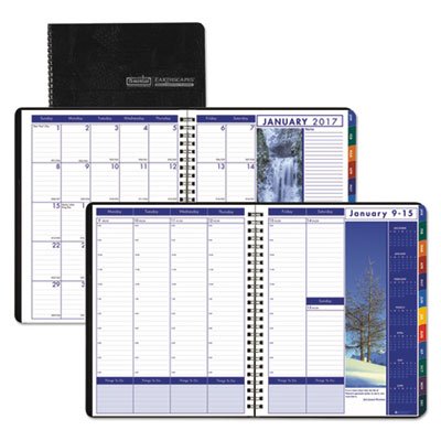 House of Doolittle Recycled Earthscapes Weekly/Monthly Planner, 8 1/2 x 11, Black, 2017 HOD273