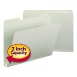 Smead Recycled Folder, Two Inch Expansion, 1/3 Top Tab, Letter, Gray Green, 25/Box SMD13234
