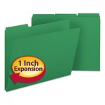 Smead Recycled Folders, One Inch Expansion, 1/3 Top Tab, Letter, Green, 25/Box SMD21546