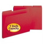 Smead Recycled Folders, One Inch Expansion, 1/3 Top Tab, Letter, Bright Red, 25/Box SMD21538