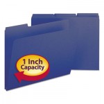 Smead Recycled Folders, One Inch Expansion, 1/3 Top Tab, Letter, Dark Blue, 25/Box SMD21541