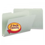 Smead Recycled Folders, Two Inch Expansion, 1/3 Top Tab, Legal, Gray Green, 25/Box SMD18234