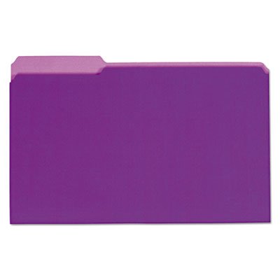UNV15305 Recycled Interior File Folders, 1/3 Cut Top Tab, Legal, Violet, 100/Box UNV15305