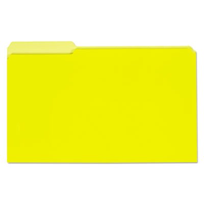 UNV15304 Recycled Interior File Folders, 1/3 Cut Top Tab, Legal, Yellow, 100/Box UNV15304