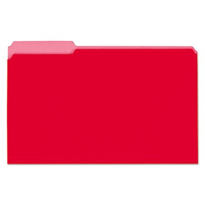 UNV15303 Recycled Interior File Folders, 1/3 Cut Top Tab, Legal, Red, 100/Box UNV15303