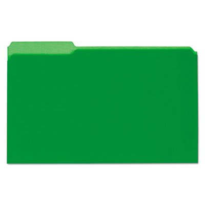 UNV15302 Recycled Interior File Folders, 1/3 Cut Top Tab, Legal, Green, 100/Box UNV15302