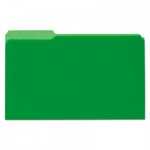 UNV15302 Recycled Interior File Folders, 1/3 Cut Top Tab, Legal, Green, 100/Box UNV15302