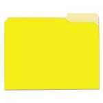 UNV12304 Recycled Interior File Folders, 1/3 Cut Top Tab, Letter, Yellow, 100/Box UNV12304