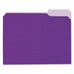UNV12305 Recycled Interior File Folders, 1/3 Cut Top Tab, Letter, Violet, 100/Box UNV12305