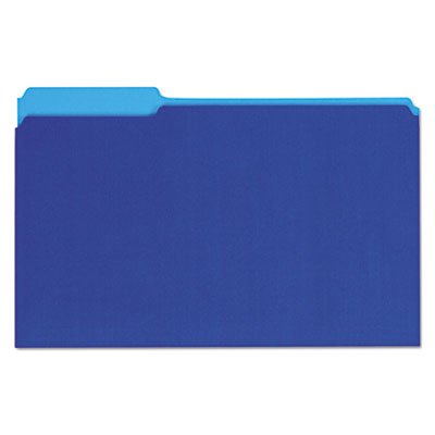 UNV15301 Recycled Interior File Folders, 1/3 Cut Top Tab, Legal, Blue, 100/Box UNV15301