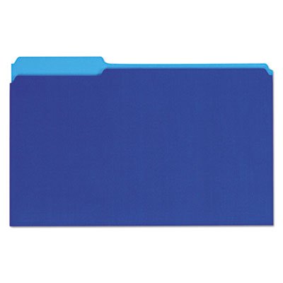 UNV15301 Recycled Interior File Folders, 1/3 Cut Top Tab, Legal, Blue, 100/Box UNV15301