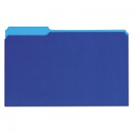 UNV15301 Recycled Interior File Folders, 1/3 Cut Top Tab, Legal, Blue, 100/Box UNV15301