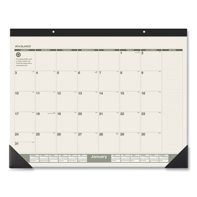 At-A-Glance SK32G00 Recycled Monthly Desk Pad, 22 x 17, 2021 AAGSK32G00