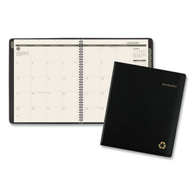 At-A-Glance 70260G05 Recycled Monthly Planner, 11 x 9, Black, 2021 AAG70260G05