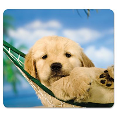 Fellowes Recycled Mouse Pad, Nonskid Base, 7 1/2 x 9, Puppy in Hammock FEL5913901