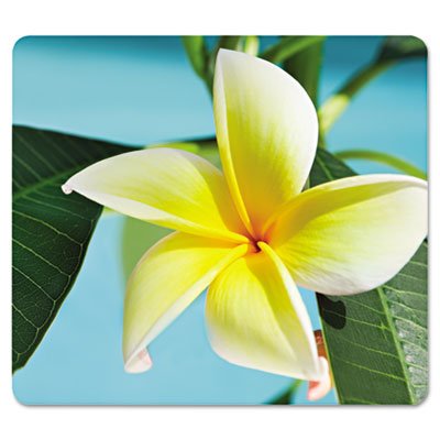 Fellowes Recycled Mouse Pad, Nonskid Base, 7 1/2 x 9, Yellow Flowers FEL5913801