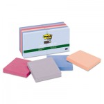 Post-It Notes Super Sticky Recycled Notes in Bali Colors, 3 x 3, 90/Pad, 12 Pads/Pack MMM65412SSNRP