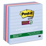 Post-It Notes Super Sticky Recycled Notes in Bali Colors, 4 x 4, 90/Pad, 6 Pads/Pack MMM6756SSNRP