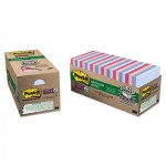 Post-It Notes Super Sticky Recycled Notes in Bali Colors, 3 x 3, 70/Pad, 24 Pads/Pack MMM65424NHCP