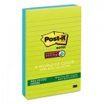 Post-It Notes Super Sticky Recycled Notes in Bora Bora Colors, 4 x 6, 90/Pad, 3 Pads/Pack MMM6603SST