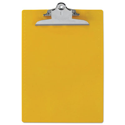 Saunders Recycled Plastic Clipboard w/Ruler Edge, 1" Clip Cap, 8 1/2 x 12 Sheets, Yellow SAU21605