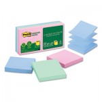 Post-it Greener Notes Recycled Pop-up Notes, 3 x 3, Assorted Helsinki Colors, 100-Sheet, 6/Pack MMMR330RP6AP