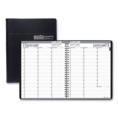 House of Doolittle Recycled Professional Weekly Planner, 15-Min Appointments, 11 x 8.5, Black, 2021 HOD27202