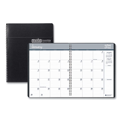 House of Doolittle Recycled Ruled Monthly Planner, 14-Month Dec.-Jan., 11 x 8.5, Black, 2020-2022 HOD26202