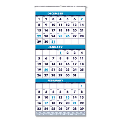 House of Doolittle Recycled Three-Month Format Wall Calendar, 12.25 x 26, 14-Month, 2020-2022 HOD3640