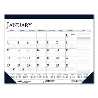 House of Doolittle Recycled Two-Color Monthly Desk Calendar with Large Notes Section, 18.5 x13, 2021 HOD1646