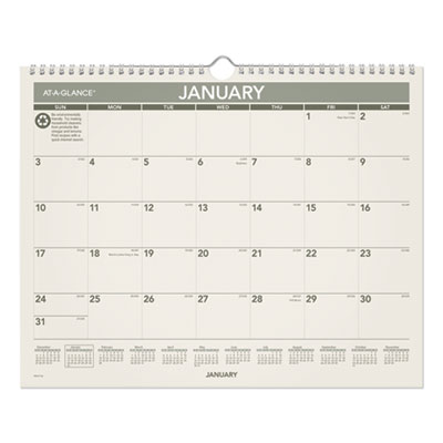 At-A-Glance PMG7728 Recycled Wall Calendar, 15 x 12, 2021 AAGPMG7728