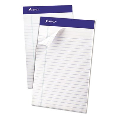 Ampad Recycled Writing Pads, Jr. Legal/Margin Rule, 5 x 8, White, 50 Sheets, Dozen TOP20154