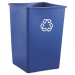 Rubbermaid Commercial FG395873BLUE Recycling Container, Square, Plastic, 35 gal, Blue RCP395873BLU
