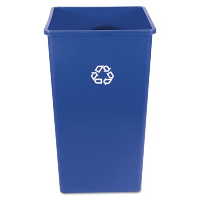RCP 3959-73 BLU Recycling Container, Square, Plastic, 50 gal, Blue RCP395973BLU