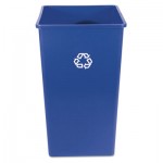 RCP 3959-73 BLU Recycling Container, Square, Plastic, 50 gal, Blue RCP395973BLU