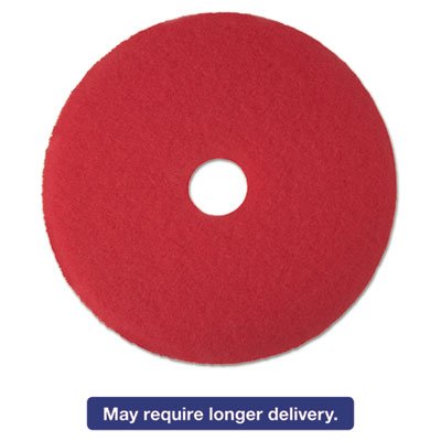 Red Buffer Floor Pads 5100, Low-Speed, 19", 5/Carton MMM08394