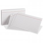 Red Margin Ruled Index Cards 10022