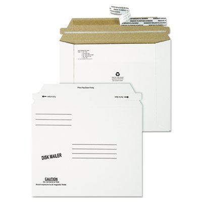 Quality Park Redi-Strip Economy Disk Mailer, 7 1/2 x 6 1/16, White, Recycled, 100/Carton QUA64117