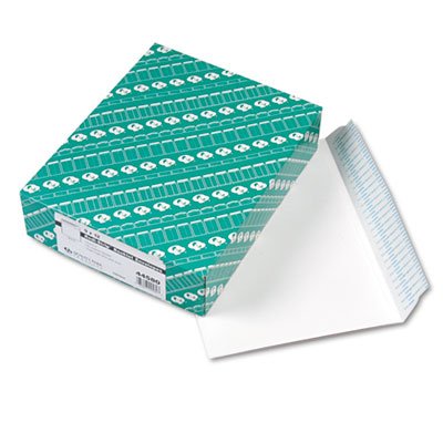 Quality Park Redi Strip Open Side Booklet Envelope, Contemporary, 12 x 9, White, 100/Box QUA44580